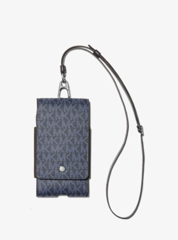 Panske Cestovné Tašky Michael Kors Logo Smartphone Lanyard Modre - Tasky Michael Kors Nejlevnejsi | ABMKT-0948